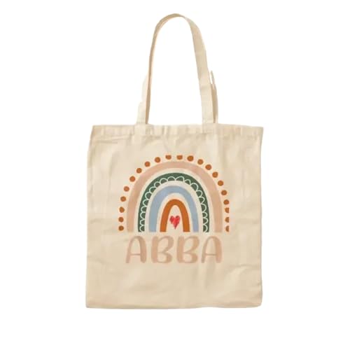 JWPPPATD Abba Rainbow Grandma Cute Mothers Day Fu Canvas Bag Grocery Travel Tote Designer Shopper Casual Shoulder Bag Fabric Reusable von JWPPPATD
