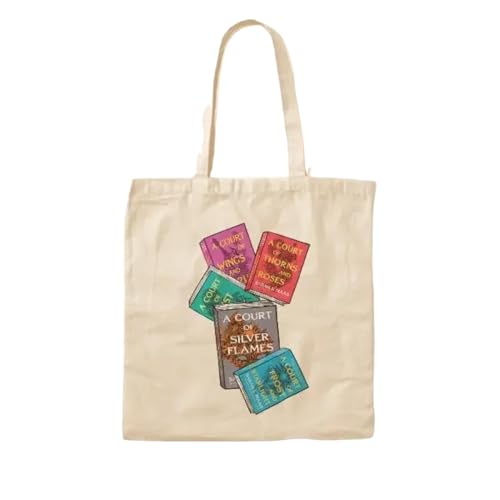 JWPPPATD Acotar Books Bookish 4 Book Pack Book Se Canvas Bag Designer Fabric Foldable Women Reusable Grocery Tote Printed Fashion Casual von JWPPPATD