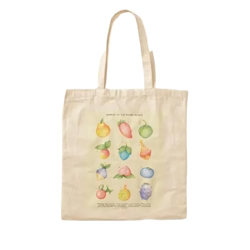 JWPPPATD Berries Of Hoenn Cotton Canvas Bag Casual Ladies Printed Women Unisex Reusable Travel Fashion Grocery Handbag Designer von JWPPPATD
