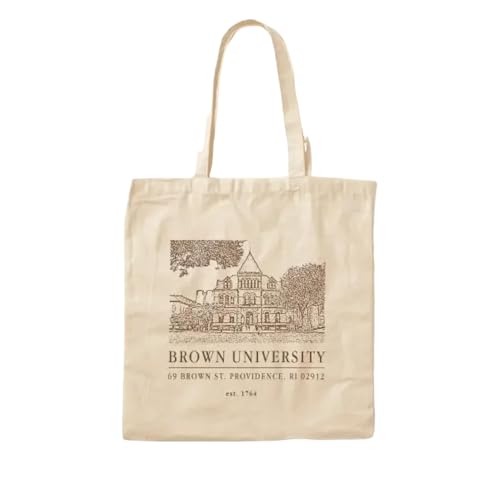 JWPPPATD Brown Campus Tote Cotton Canvas Bag Shopper Shoulder Bag Printed Designer Women Tote Reusable Foldable Unisex Fashion Grocery von JWPPPATD