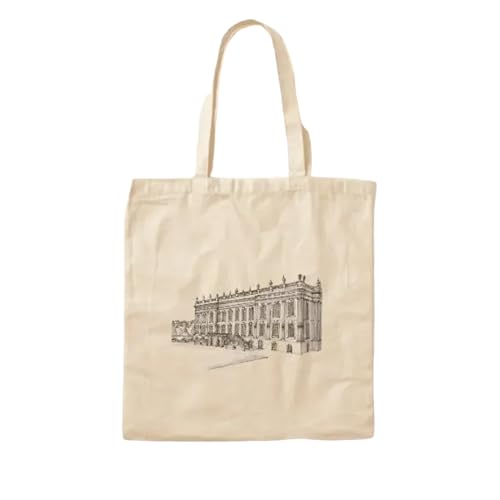 JWPPPATD Chatsworth Architectural Illustration Co Canvas Bag Reusable Foldable Printed Tote Handbag Women Fabric Ladies Shoulder Bag von JWPPPATD