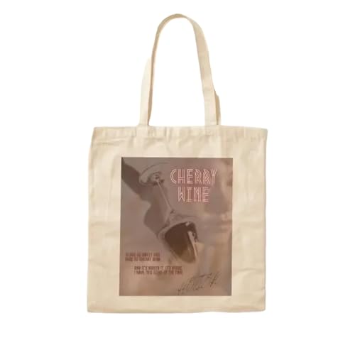 JWPPPATD Cherry Wine Hozier Vintage Music Poster Canvas Bag Travel Ladies Tote Fashion Designer Unisex Casual Reusable Women Fabric von JWPPPATD