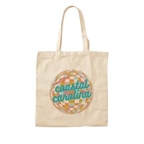 JWPPPATD Coastal Carolina Disco Cotton Canvas Bag Shopper Grocery Handbag Designer Casual Foldable Travel Women Tote Fabric Ladies von JWPPPATD