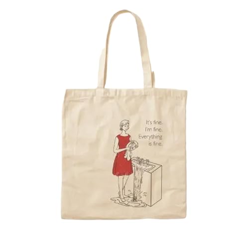 JWPPPATD Cookie Theft Mom Everything Is Fine Co Canvas Bag Printed Ladies Shoulder Bag Travel Reusable Tote Shopper Grocery Designer von JWPPPATD