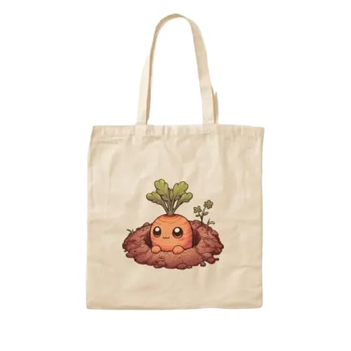 JWPPPATD Cute Carrot Growing Out Of The Ground G Canvas Bag Tote Shoulder Bag Unisex Handbag Designer Women Travel Fashion Grocery von JWPPPATD