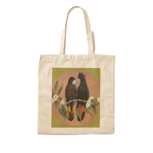 JWPPPATD Cute Cockatoos Cotton Canvas Bag Unisex Printed Travel Tote Fashion Designer Reusable Handbag Fabric Casual Women Grocery von JWPPPATD
