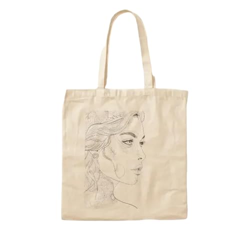 JWPPPATD Devine Cotton Canvas Bag Reusable Tote Women Designer Handbag Printed Foldable Shopper Casual Fashion Fabric Grocery Travel von JWPPPATD