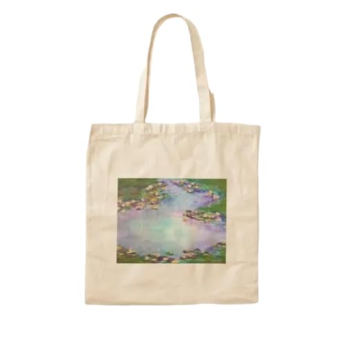 JWPPPATD Dream Like Lilies Cotton Canvas Bag Handbag Travel Women Fabric Casual Ladies Shopper Designer Grocery Reusable Fashion Tote von JWPPPATD