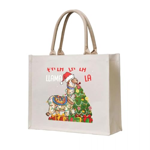 JWPPPATD Einkaufstasche Fa La La Llama Llama Weihnachten Hand frauen tuch große größe Taschen von JWPPPATD