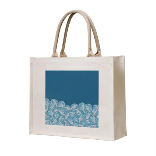 JWPPPATD Einkaufstasche Stapel hübscher blaugrüner Garnknäuel für die Luscious Leggings Collection von Kristin Omdahl Handpersonalisierte Taschen von JWPPPATD