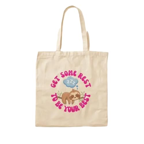 JWPPPATD Get Some Rest To Be Your Best Cotton Canvas Bag Fashion Casual Shopper Women Tote Unisex Foldable Shoulder Bag Fabric Designer von JWPPPATD