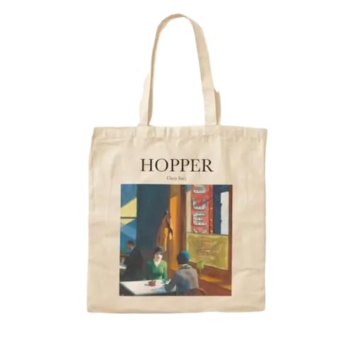 JWPPPATD Hopper Chop Suey Cotton Canvas Bag Printed Grocery Fabric Shoulder Bag Tote Women Designer Ladies Handbag Travel Fashion von JWPPPATD