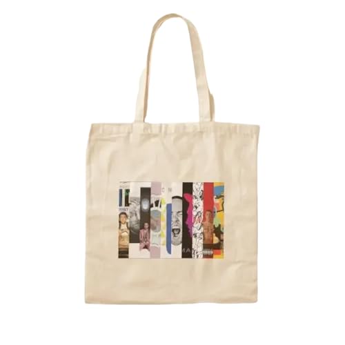JWPPPATD Mac Character Album Cotton Canvas Bag Casual Fashion Unisex Tote Handbag Women Reusable Shopper Fabric Designer Ladies Foldable von JWPPPATD