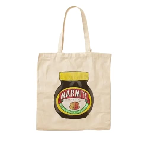 JWPPPATD Marmite Cotton Canvas Bag Designer Foldable Ladies Handbag Reusable Unisex Shoulder Bag Shopper Women Tote Fashion Grocery von JWPPPATD