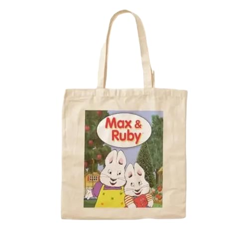 JWPPPATD Max And Ruby Cotton Canvas Bag Women Travel Fabric Shoulder Bag Fashion Ladies Reusable Tote Shopper Foldable Grocery Printed von JWPPPATD