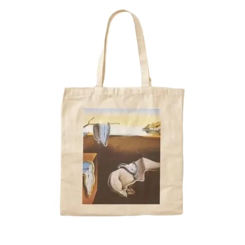 JWPPPATD Melting Clocks Cotton Canvas Bag Fabric Foldable Handbag Shoulder Bag Casual Reusable Women Ladies Shopper Tote Printed von JWPPPATD
