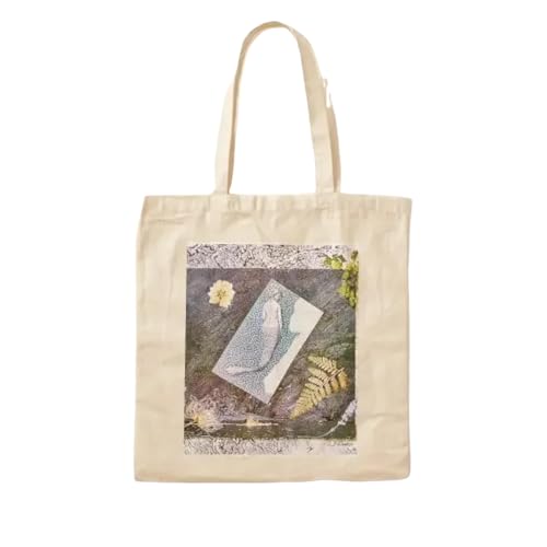 JWPPPATD Mermaid Cotton Canvas Bag Shoulder Bag Unisex Casual Travel Printed Women Shopper Grocery Tote Reusable Handbag Fabric Designer von JWPPPATD