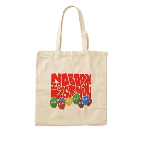 JWPPPATD Noy Is Listening Cotton Canvas Bag Reusable Tote Grocery Shopper Shoulder Bag Casual Handbag Unisex Printed Ladies Foldable von JWPPPATD