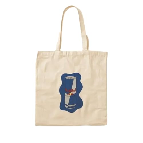 JWPPPATD Orignial Redbull Cotton Canvas Bag Reusable Designer Fashion Shopper Tote Unisex Fabric Travel Handbag Shoulder Bag Women von JWPPPATD