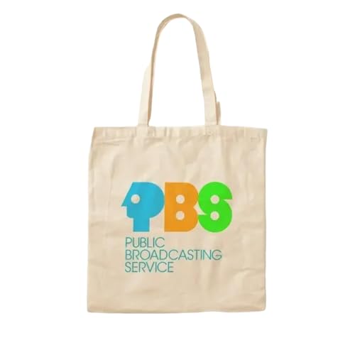 JWPPPATD Pbs Vintage Essential T Shirt Cotton Canvas Bag Shoulder Bag Casual Handbag Fabric Ladies Foldable Printed Shopper Travel Tote von JWPPPATD