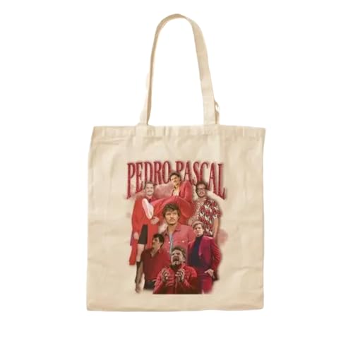 JWPPPATD Pedro Pascal In Red Cotton Canvas Bag Women Casual Printed Designer Reusable Foldable Handbag Fabric Tote Travel Unisex Shopper von JWPPPATD