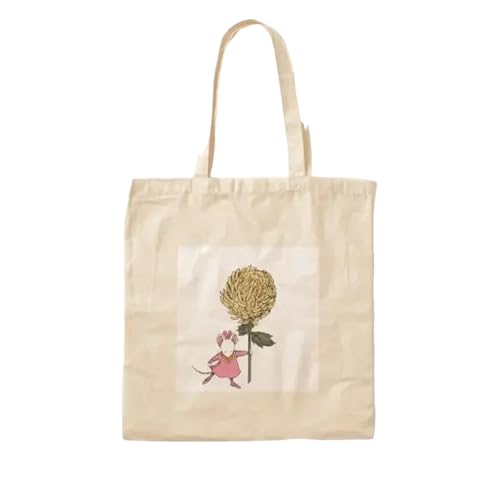 JWPPPATD Picture Book Chrysanthemum Cotton Canvas Bag Shoulder Bag Women Tote Handbag Casual Designer Travel Reusable Shopper Unisex von JWPPPATD