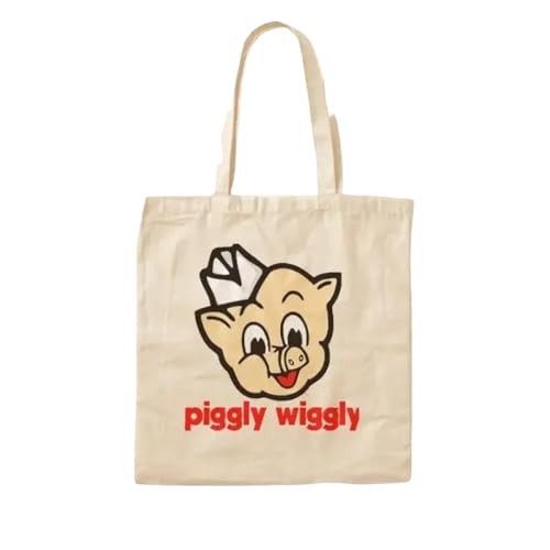 JWPPPATD Piggly Wiggly Classic T Shirt Cotton Canvas Bag Tote Printed Shopper Fabric Shoulder Bag Designer Reusable Casual Women Ladies von JWPPPATD