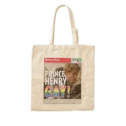 JWPPPATD Prince Henry Newspaper Cotton Canvas Bag Unisex Grocery Women Fashion Reusable Handbag Printed Tote Travel Casual Shoulder Bag von JWPPPATD