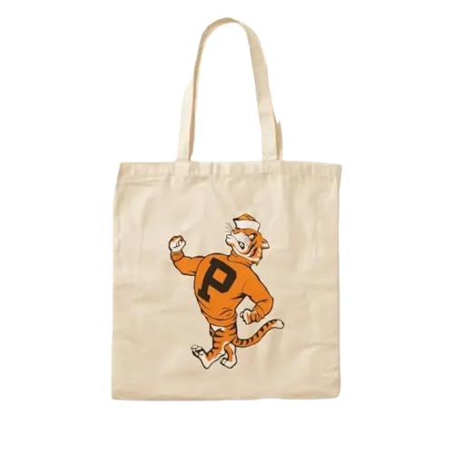 JWPPPATD Princeton University Tiger Mascot Cotton Canvas Bag Casual Fabric Handbag Women Unisex Fashion Ladies Tote Foldable Reusable von JWPPPATD