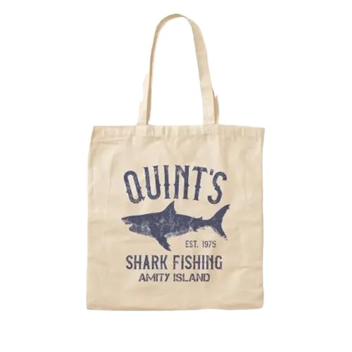 JWPPPATD Quint Is Shark Fishing Amity Island 197 Canvas Bag Shopper Ladies Fabric Reusable Shoulder Bag Fashion Tote Foldable Unisex von JWPPPATD