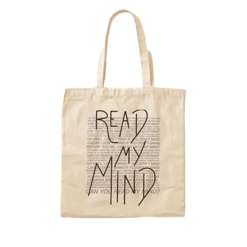 JWPPPATD Read My Mind Cotton Canvas Bag Reusable Foldable Fabric Travel Shoulder Bag Fashion Women Casual Designer Tote Unisex Handbag von JWPPPATD