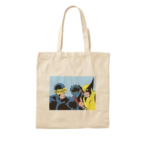 JWPPPATD Retro X Men Cotton Canvas Bag Casual Shopper Women Grocery Travel Tote Reusable Handbag Unisex Fabric Designer Printed von JWPPPATD