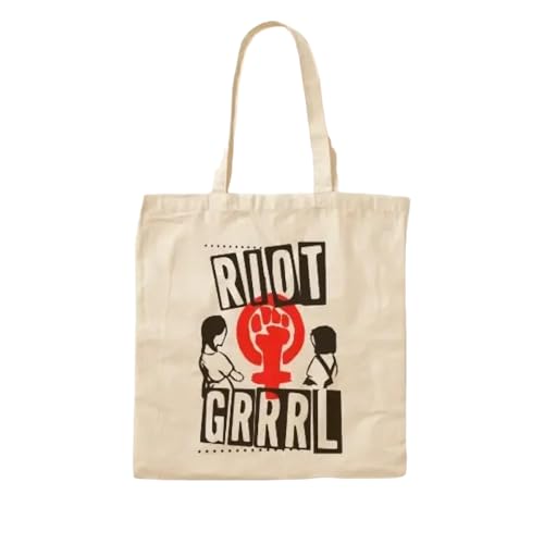 JWPPPATD Riot Grrrl Cotton Canvas Bag Women Shopper Ladies Grocery Handbag Unisex Fabric Fashion Foldable Tote Reusable Casual von JWPPPATD