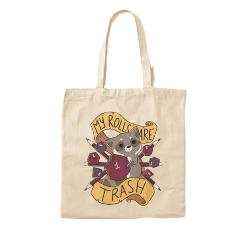 JWPPPATD Rpg Raccoon Cotton Canvas Bag Unisex Printed Fabric Designer Reusable Handbag Foldable Casual Ladies Tote Grocery Women Shopper von JWPPPATD