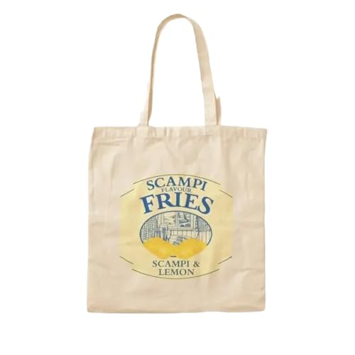 JWPPPATD Scampi Fries Cotton Canvas Bag Shopper Tote Casual Unisex Designer Fabric Printed Grocery Handbag Shoulder Bag Travel Reusable von JWPPPATD