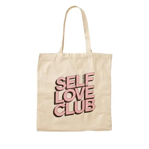 JWPPPATD Self Love Club By Sasa Elebea Cotton Canvas Bag Shopper Reusable Foldable Fashion Women Printed Tote Travel Ladies Fabric von JWPPPATD