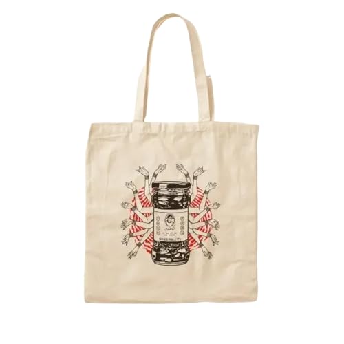 JWPPPATD Sine Theta Chili Oil Cotton Canvas Bag Shoulder Bag Printed Fashion Tote Shopper Reusable Fabric Grocery Ladies Casual Designer von JWPPPATD