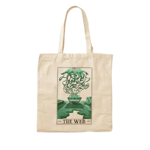 JWPPPATD The Web Tarotesque Light Cotton Canvas Bag Ladies Fabric Fashion Grocery Travel Tote Handbag Shoulder Bag Shopper Reusable von JWPPPATD