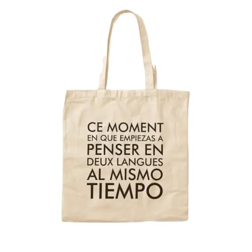 JWPPPATD Thinking In French And Spanish Cotton Canvas Bag Casual Grocery Handbag Ladies Tote Designer Fashion Unisex Reusable Fabric von JWPPPATD