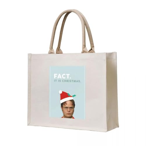 JWPPPATD Tote Bag Fact. Es ist Weihnachten. Frau einkaufen Stoff Frau Damen Tote ökologische Taschen von JWPPPATD