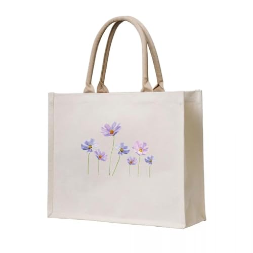 JWPPPATD Tote Bag handbemalt lila Kosmos Blumen Aquarell Anpassbare Tuch Frau Shopper Frauen Taschen JWPPPATD Tote Bag handbemalt lila Kosmos Blumen Aquarell Anpassbare Tuch Frau Shopper Frauen Taschen von JWPPPATD