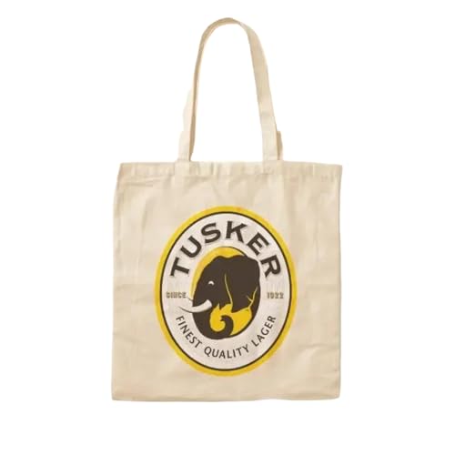 JWPPPATD Tusker Beer Cotton Canvas Bag Tote Casual Designer Grocery Fashion Reusable Foldable Unisex Ladies Shopper Handbag Shoulder Bag von JWPPPATD