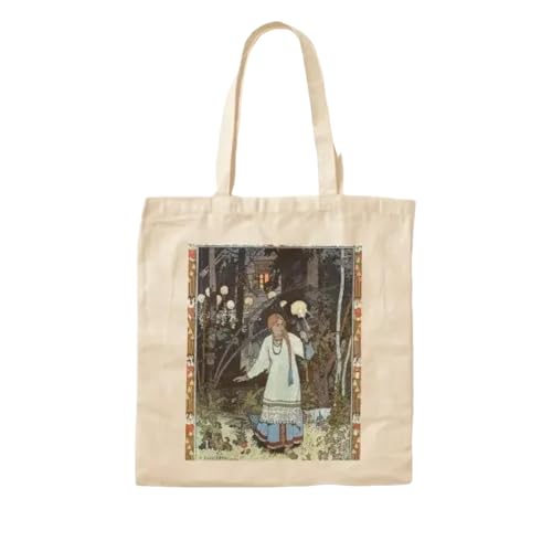JWPPPATD Vasilisa The Beautiful At The Hut Of Bab Canvas Bag Handbag Foldable Fashion Shopper Women Ladies Casual Reusable Tote Unisex von JWPPPATD