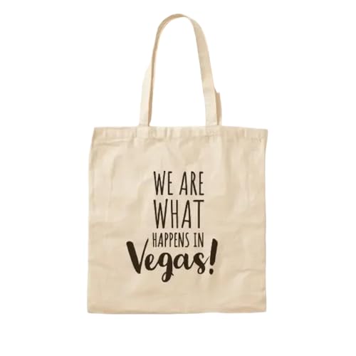 JWPPPATD We Are What Happens In Vegas Las Vegas Canvas Bag Unisex Ladies Women Grocery Printed Travel Shoulder Bag Foldable Reusable von JWPPPATD