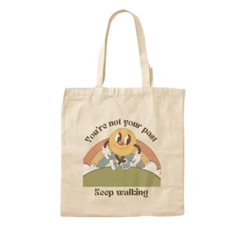 JWPPPATD You Re Not Your Past Keep Going Cotton Canvas Bag Shoulder Bag Fabric Unisex Grocery Fashion Casual Foldable Ladies Women von JWPPPATD