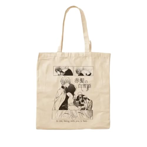 JWPPPATD Zen And Shirayuki Cotton Canvas Bag Shopper Casual Handbag Unisex Tote Fabric Printed Shoulder Bag Women Reusable Fashion von JWPPPATD