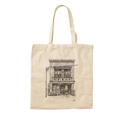 Japanese Bookshop Cotton Canvas Bag Ladies Travel Designer Printed Shopper Handbag Reusable Casual Grocery Foldable Fabric von JWPPPATD