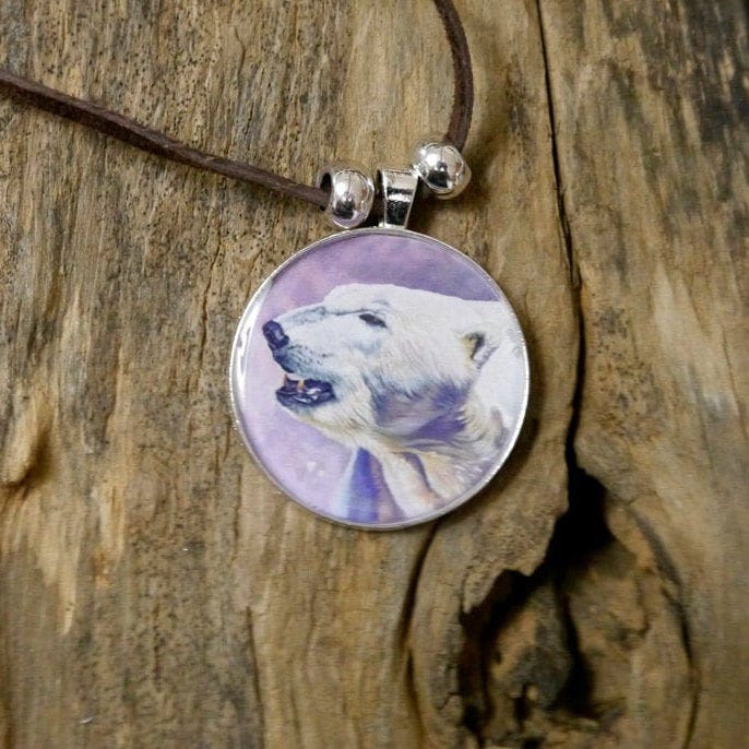 Eisbär Geist Tier Wildtiere Kunst Anhänger Halskette "Winter's Herald" Eisbär Geist Tier Wildtiere Kunst Anhänger Halskette "Winter's Herald" von JWandSandiBakerArt