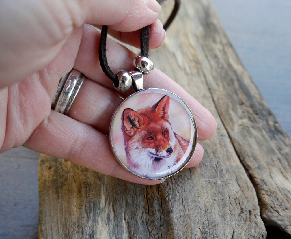 Fuchs Anhänger Halskette "In The Know" von JWandSandiBakerArt