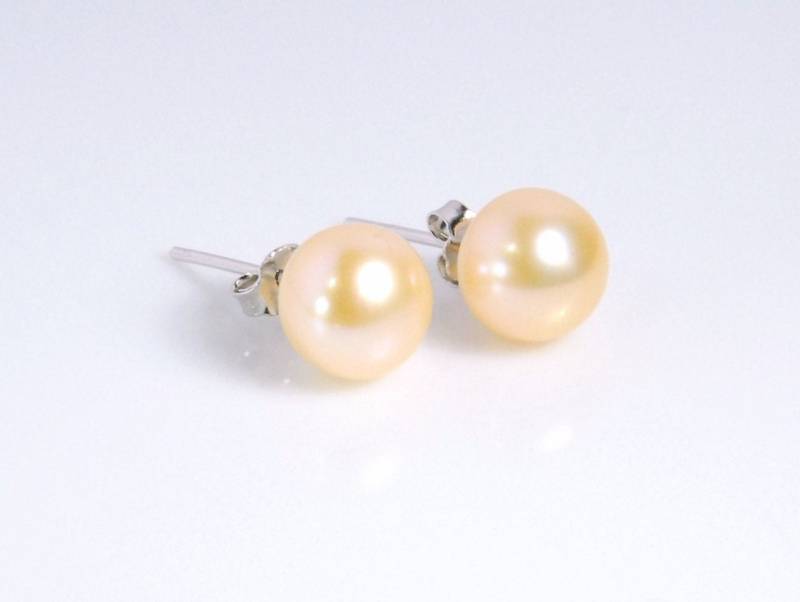 Ein Paar 8mm Grade Aaa Echtes Süßwasser Perle Ohrstecker, Mit Sterling Silber Pfosten, Pfirsich Farbe Ein Paar 8mm Grade Aaa Echtes Süßwasser Perle Ohrstecker, Mit Sterling Silber Pfosten, Pfirsich Farbe von JWbeads